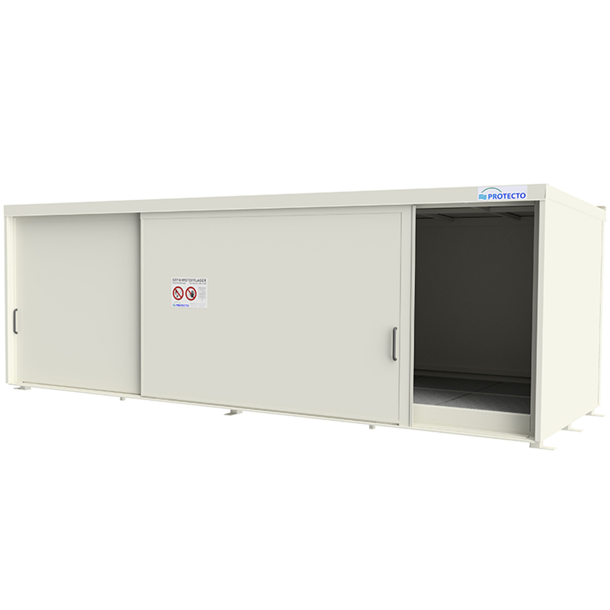 Regalcontainer mit Schiebetoren und 1 Lagerebene – Typ RC 26-2XX.1