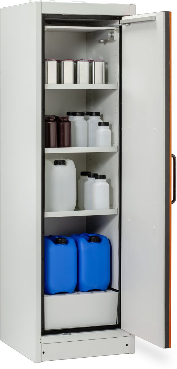 F-SAFE CEMO PROline Sicherheitsschrank 6/20 Typ 90 für Gebinde bis 30 Liter, Tür orange DIN rechts