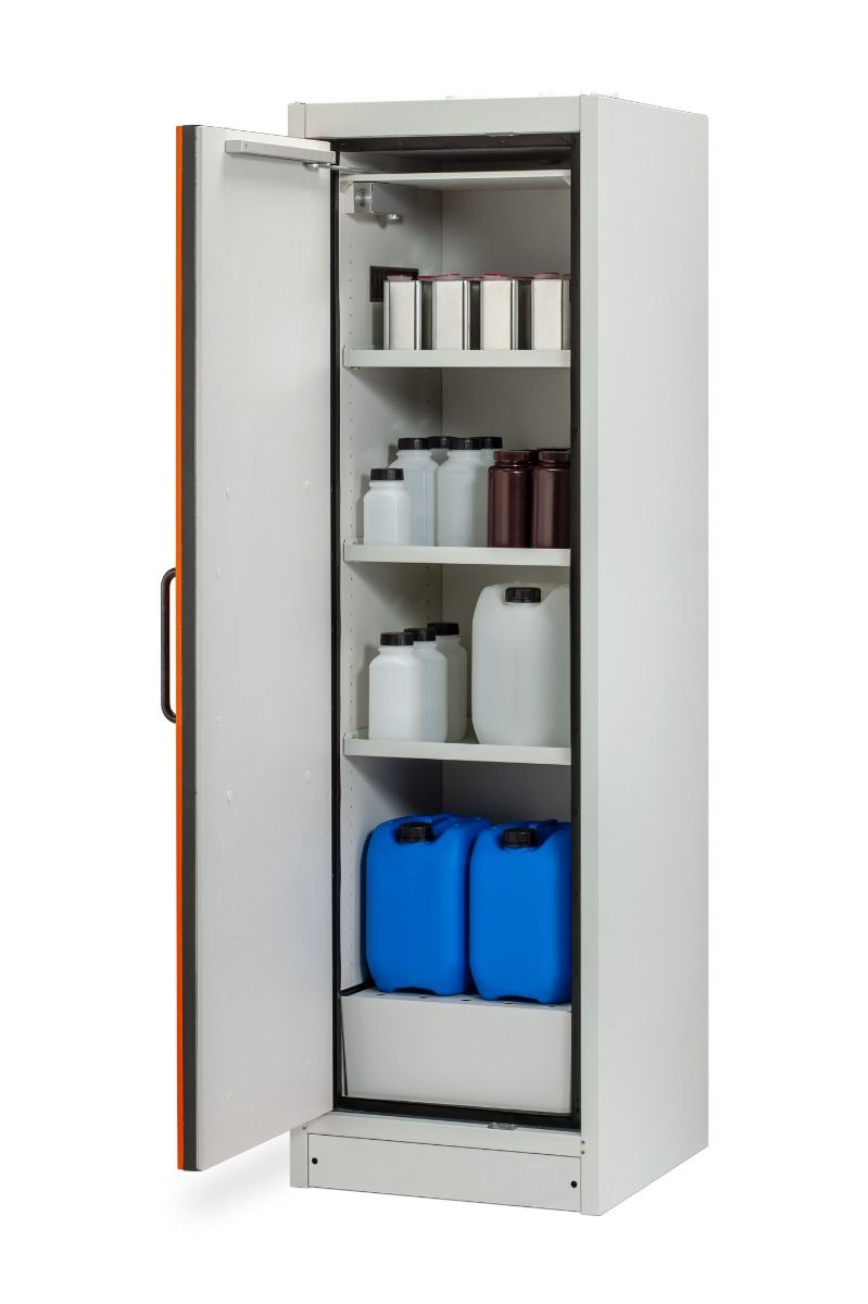 F-SAFE CEMO PROline Sicherheitsschrank 6/20 Typ 90 für Gebinde bis 30 Liter, Tür orange DIN links