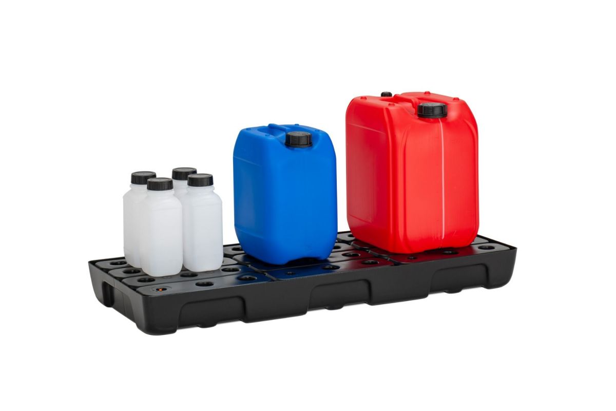 711730_1 PE-Regalauffangwanne 1000 x 400 mit Rost für Regale mit Breite 1000 mm, Tiefe 400 mm